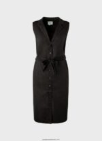 rochie cu guler cu rever femei Pepe Jeans negru 6Z0R46224 - imagine 5