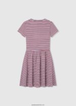 rochie cu imprimeu în dungi fată Pepe Jeans ocean 6Z0R461377 - imagine 2