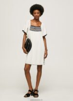 rochie din bumbac bambula femei Pepe Jeans mousse 6Z0R46188