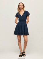 rochie din bumbac brodat poete femei Pepe Jeans dulwich 6Z0R46220