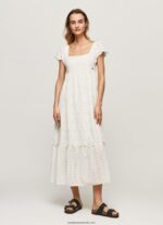 rochie din bumbac peri femei Pepe Jeans alb 6Z0R46217 - imagine 2