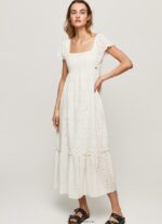 rochie din bumbac peri femei Pepe Jeans alb 6Z0R46217
