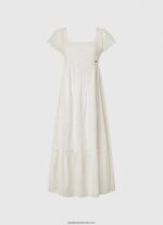 rochie din bumbac peri femei Pepe Jeans alb 6Z0R46217 - imagine 5