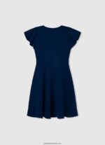 rochie din crepon cu decolteu încrucișat fată Pepe Jeans ocean 6Z0R461373 - imagine 2