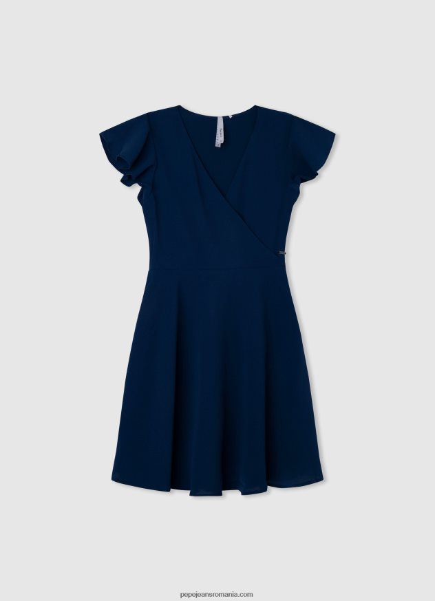 rochie_din_crepon_cu_decolteu_incrucisat_fata_pepe_jeans_ocean_6z0r461373.jpg rochie din crepon cu decolteu încrucișat fată Pepe Jeans ocean 6Z0R461373 - imagine 1