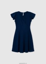 rochie din crepon cu decolteu încrucișat fată Pepe Jeans studio roșu 6Z0R461374 - imagine 3