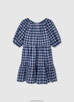 rochie din crepon cu decolteu încrucișat fată Pepe Jeans studio roșu 6Z0R461374 - imagine 4