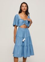 rochie din denim femei Pepe Jeans albastru 6Z0R46163 - imagine 2
