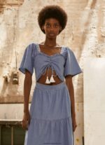 rochie din denim femei Pepe Jeans albastru 6Z0R46163