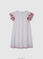 rochie din poplin de bumbac fată Pepe Jeans studio roșu 6Z0R461376 - imagine 3