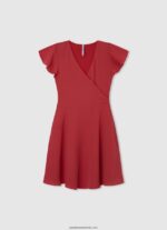 rochie din poplin de bumbac fată Pepe Jeans studio roșu 6Z0R461376 - imagine 4
