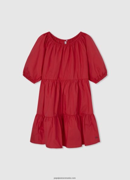 rochie din poplin de bumbac fată Pepe Jeans studio roșu 6Z0R461376