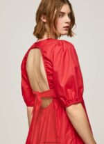 rochie din poplin de bumbac femei Pepe Jeans studio roșu 6Z0R46146 - imagine 3