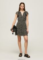 rochie din sifon floral femei Pepe Jeans multi 6Z0R46171 - imagine 2