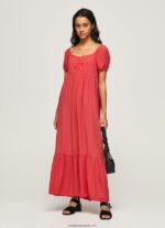 rochie fluidă femei Pepe Jeans studio roșu 6Z0R46150 - imagine 2