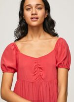 rochie fluidă femei Pepe Jeans studio roșu 6Z0R46150 - imagine 3