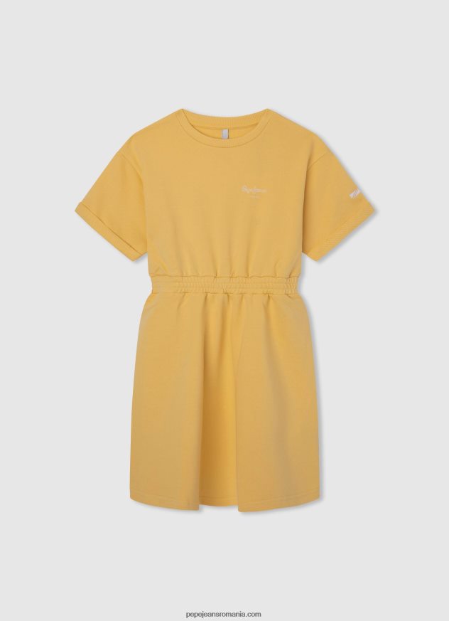 rochie mini cu dungi degradate fată Pepe Jeans roz moale 6Z0R461392 - imagine 5