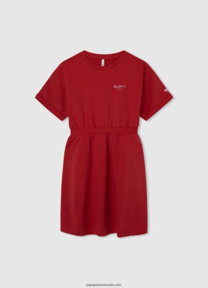 rochie mini cu guler rotunjit fată Pepe Jeans studio roșu 6Z0R461390