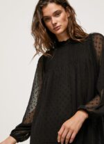 rochie mini cu imprimeu de puncte femei Pepe Jeans negru 6Z0R46207 - imagine 3