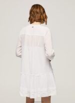rochie patris cu detalii ajurate femei Pepe Jeans alb 6Z0R46148 - imagine 4