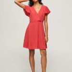 rochie patrizia cu guler incrucisat femei Pepe Jeans studio roșu 6Z0R46166