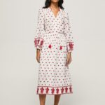 rochie populară brodată femei Pepe Jeans alb 6Z0R46149