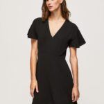 rochie scurtă cu decolteu în V femei Pepe Jeans negru 6Z0R46195