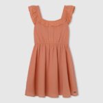 rochie skater cu guler rotunjit fată Pepe Jeans piersică 6Z0R461401