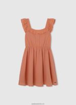 rochie skater cu guler rotunjit fată Pepe Jeans piersică 6Z0R461401