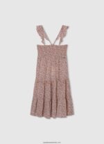rochie skater cu guler rotunjit fată Pepe Jeans piersică 6Z0R461401 - imagine 4