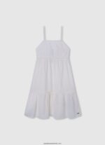 rochie skater cu guler rotunjit fată Pepe Jeans piersică 6Z0R461401 - imagine 5