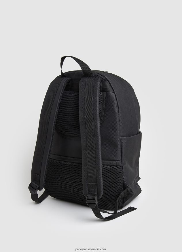 rucsac din material textil cu detalii de linie bărbați Pepe Jeans negru 6Z0R461294 - imagine 2