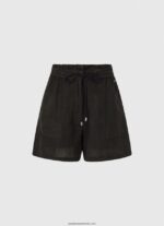 sac de hârtie pantaloni scurți de in femei Pepe Jeans negru 6Z0R46489 - imagine 5
