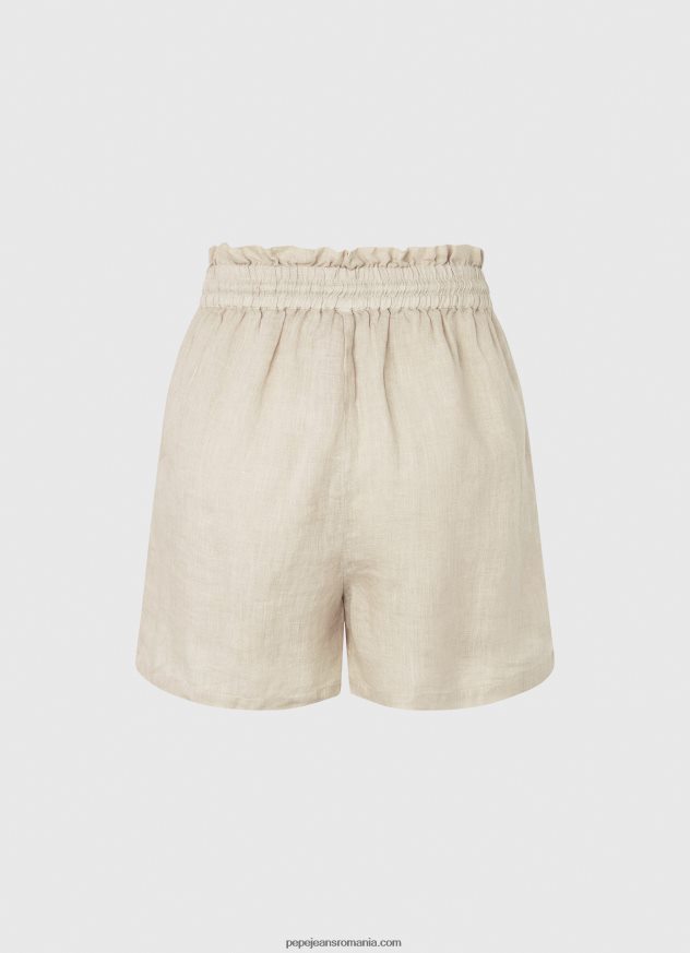 sac de hârtie pantaloni scurți de in femei Pepe Jeans piatră 6Z0R46490 - imagine 4