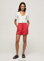 sac de hârtie se potrivesc pantaloni scurți femei Pepe Jeans studio roșu 6Z0R46533