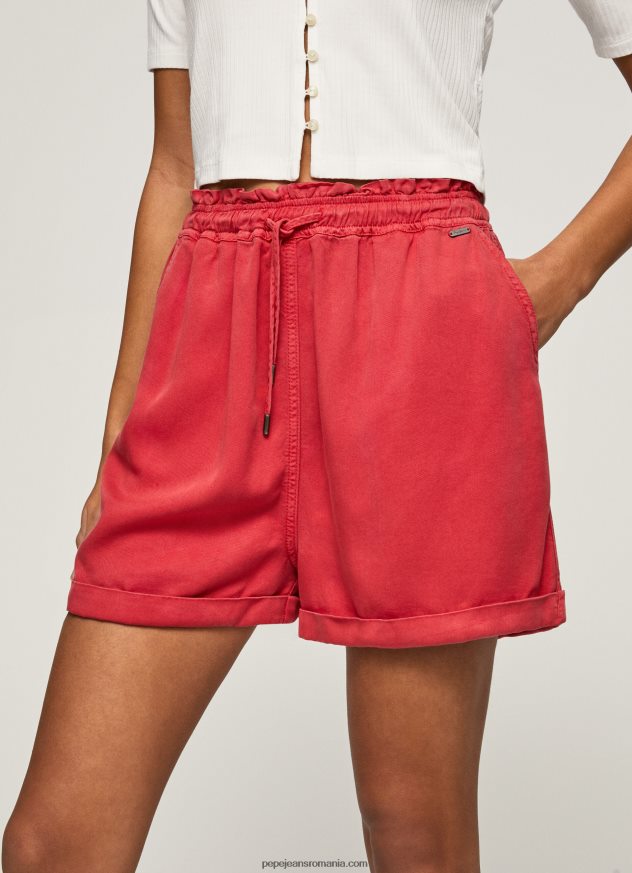 sac de hârtie se potrivesc pantaloni scurți femei Pepe Jeans studio roșu 6Z0R46533 - imagine 3