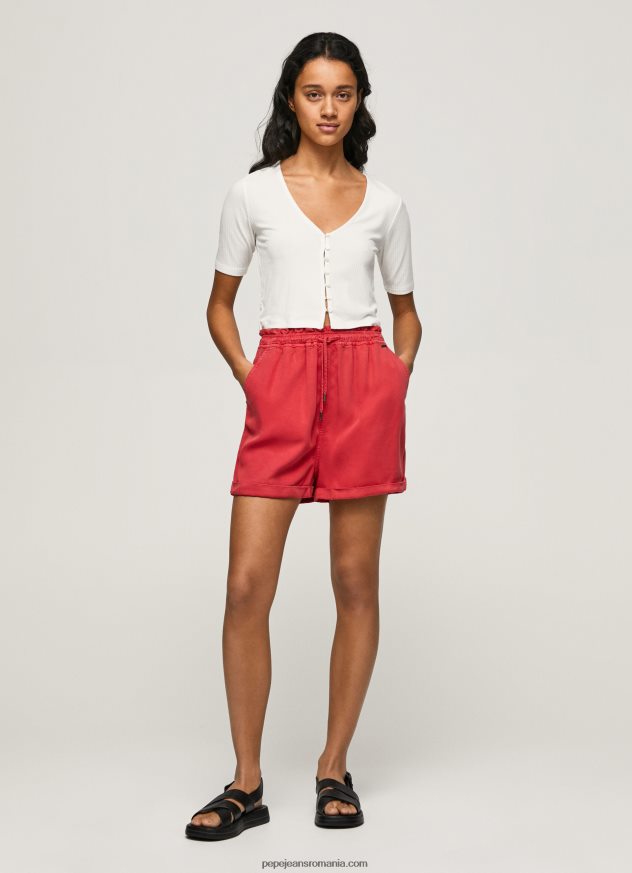 sac de hârtie se potrivesc pantaloni scurți femei Pepe Jeans studio roșu 6Z0R46533 - imagine 1