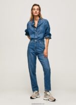 salopetă lungă din denim de bumbac femei Pepe Jeans denim 6Z0R46147