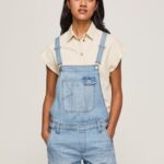 salopete scurte din denim de bumbac femei Pepe Jeans denim 6Z0R46175