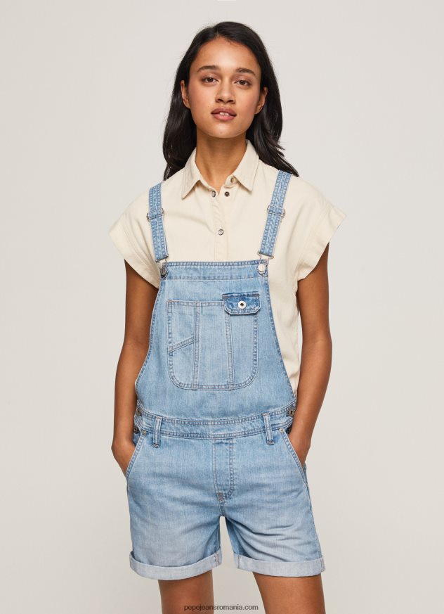 salopete scurte din denim de bumbac femei Pepe Jeans denim 6Z0R46175 - imagine 1