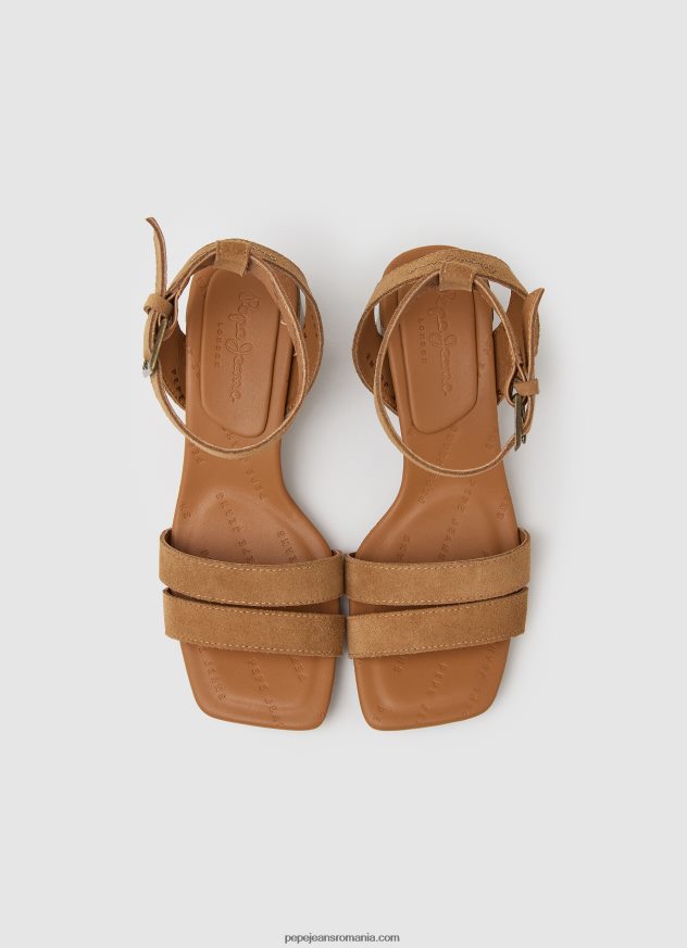 sandale altea inteligente din piele intoarsa femei Pepe Jeans tutun 6Z0R46642 - imagine 2