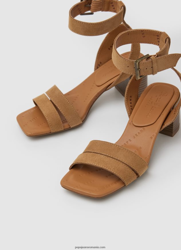 sandale altea inteligente din piele intoarsa femei Pepe Jeans tutun 6Z0R46642 - imagine 3