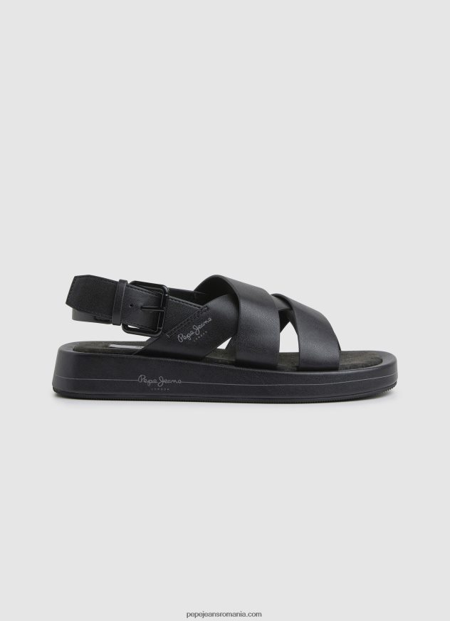 sandale cu pană bloc de vară femei Pepe Jeans negru 6Z0R46651 - imagine 1