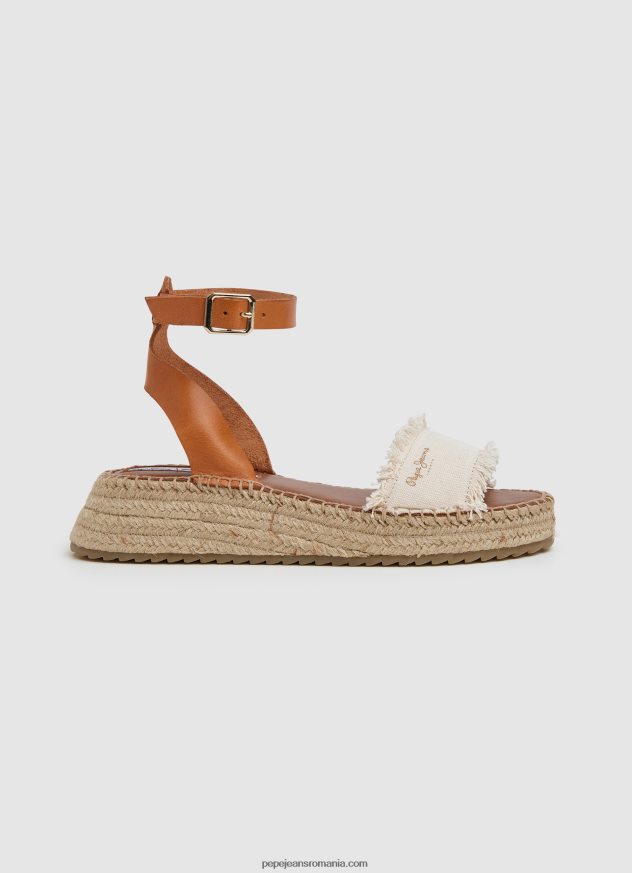 sandale cu pană din material kate femei Pepe Jeans aproape alb 6Z0R46678 - imagine 1