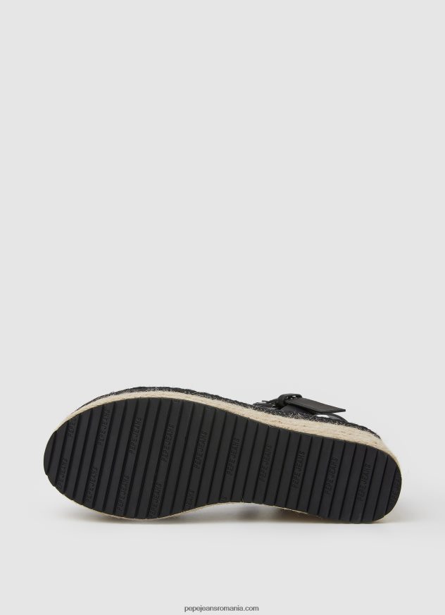 sandale cu pană marca witney femei Pepe Jeans negru 6Z0R46643 - imagine 5