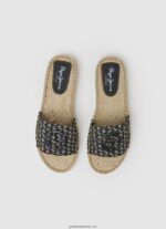 sandale din iută jacquard siva femei Pepe Jeans negru 6Z0R46683 - imagine 2