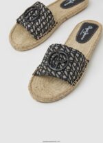 sandale din iută jacquard siva femei Pepe Jeans negru 6Z0R46683 - imagine 3