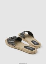 sandale din iută jacquard siva femei Pepe Jeans negru 6Z0R46683 - imagine 4