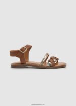 sandale din piele împletită irma fată Pepe Jeans bronzat 6Z0R461337