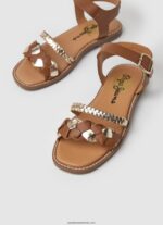 sandale din piele împletită irma fată Pepe Jeans bronzat 6Z0R461337 - imagine 3
